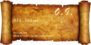 Olt Ixion névjegykártya